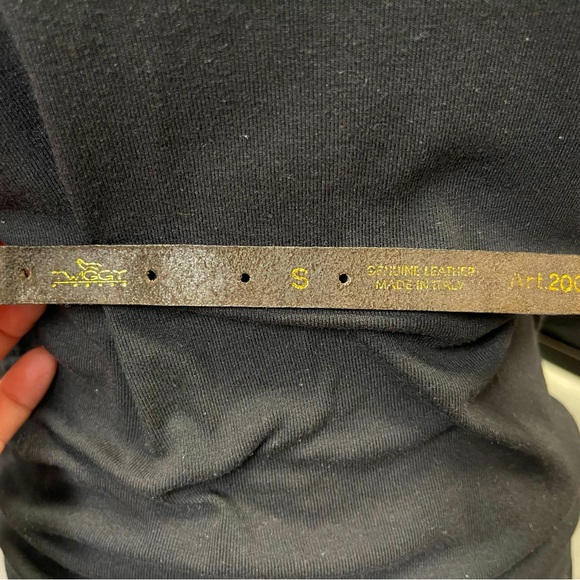 Twiggy Firenze Made In Italy Gold & Silver Leather Medusa Belt Approx 34.75” - Picture 6 of 11